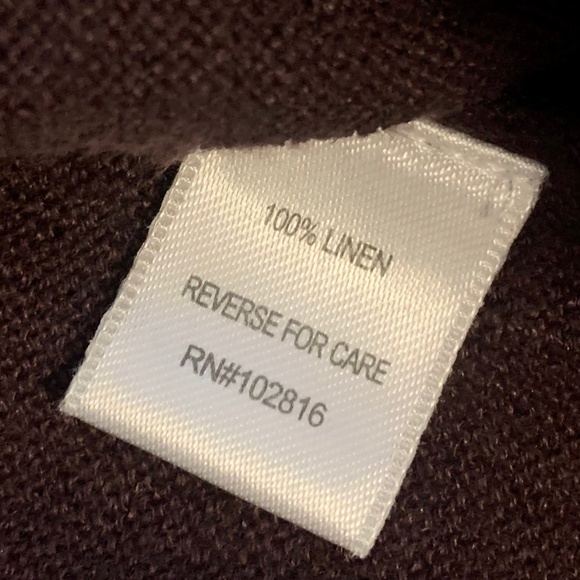 Garnet Hill Easy Linen Drape Front Cardigan Plum Deep Purple Women's Large L - Picture 7 of 7